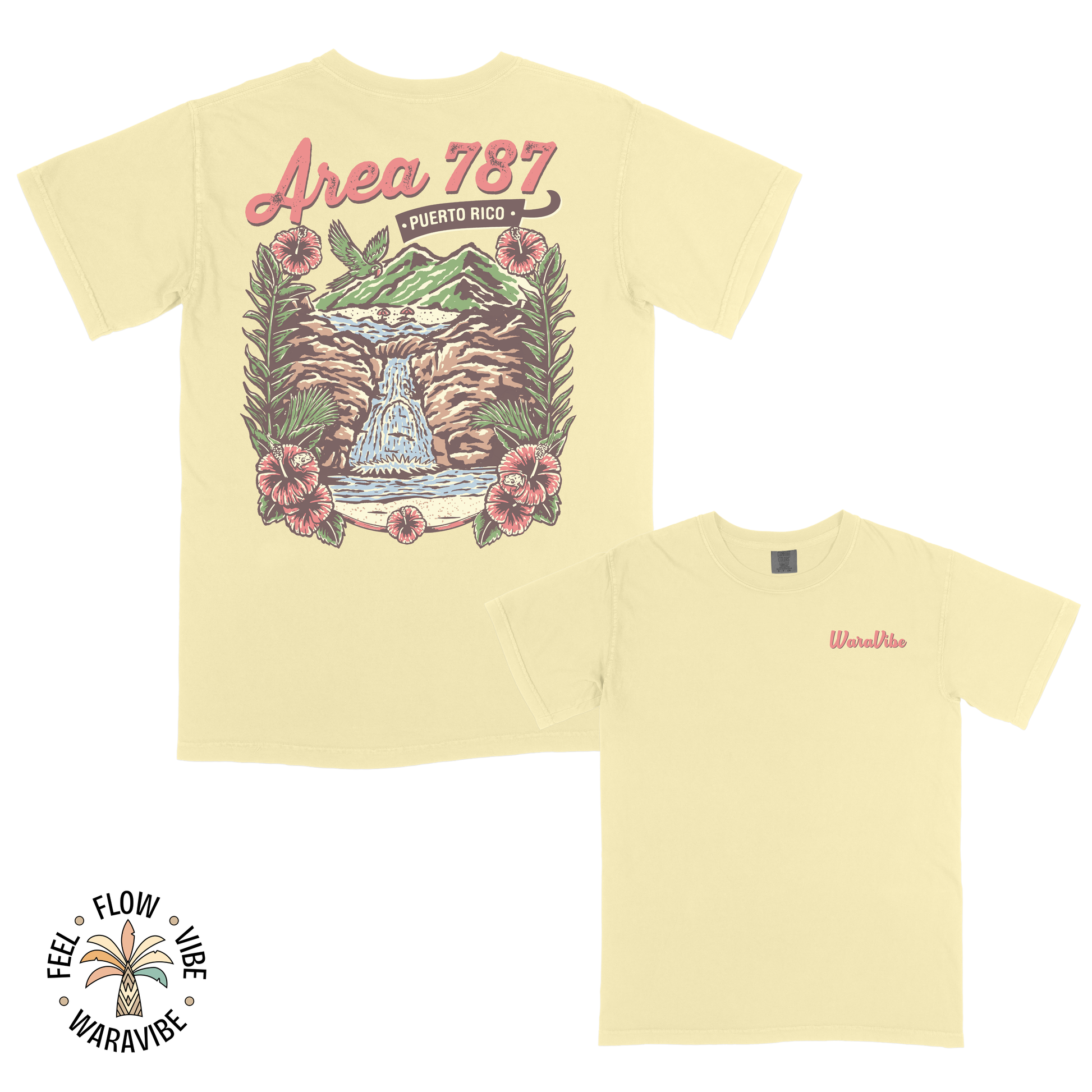 Area 787: Puerto Rico - Vintage Colorful Graphic T-Shirt