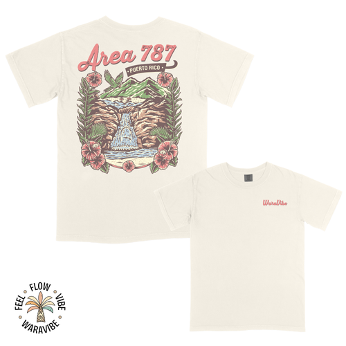 Area 787: Puerto Rico - Vintage Colorful Graphic T-Shirt