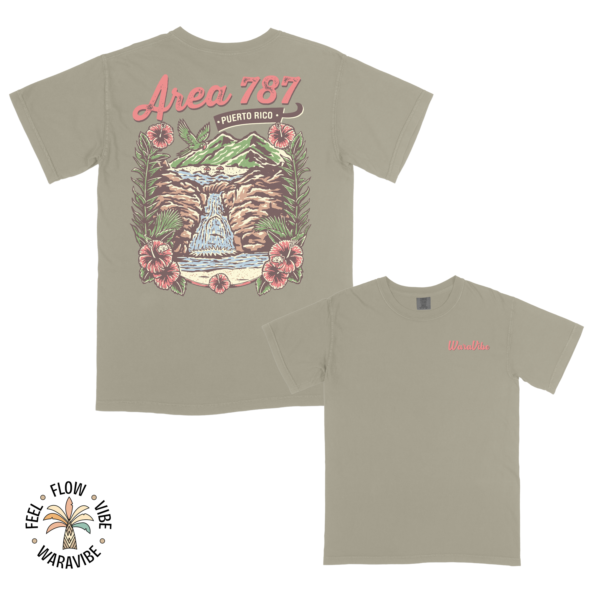Area 787: Puerto Rico - Vintage Colorful Graphic T-Shirt