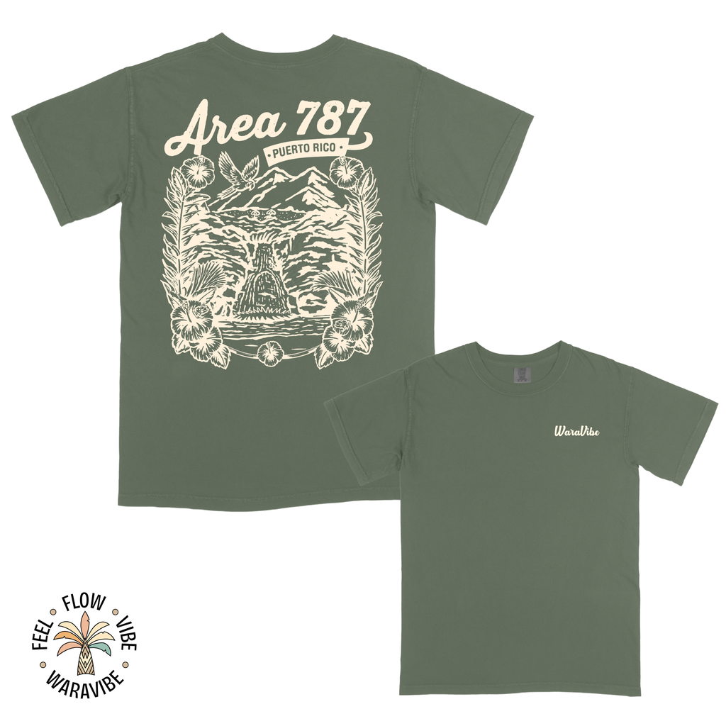 Area 787: Puerto Rico - Vintage Monochromatic Graphic T-Shirt