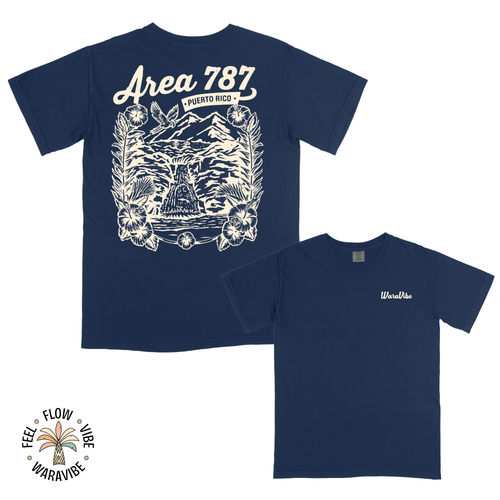 Area 787: Puerto Rico - Vintage Monochromatic Graphic T-Shirt