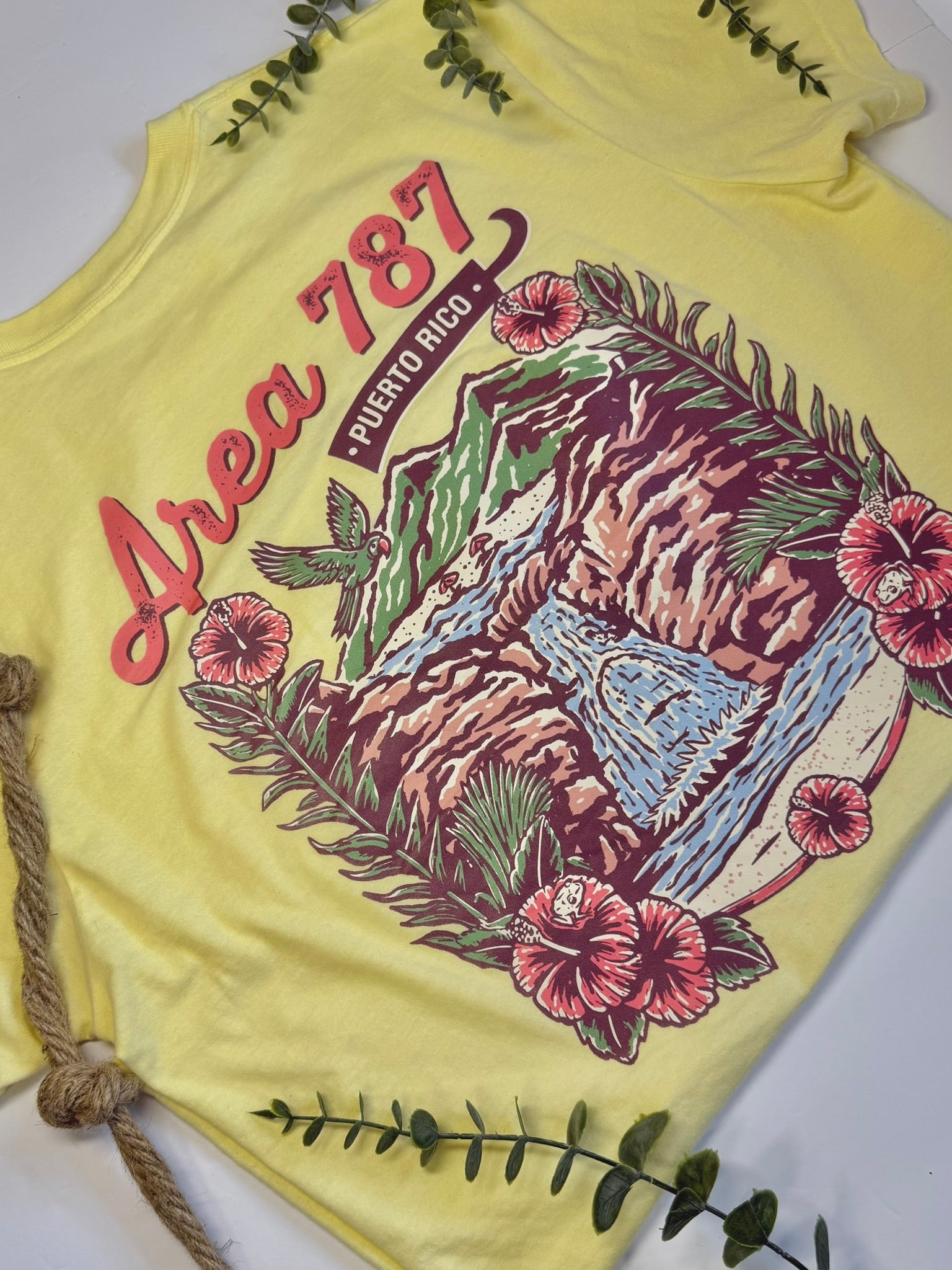 Area 787: Puerto Rico - Vintage Colorful Graphic T-Shirt